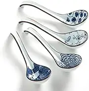 Soup Spoon Long Handle Perfect Depth for Dumpling, Pho, Noodles, Miso (Asian Soup Spoon)