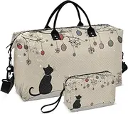 [YXYZRMY] Travel Duffel Bag Art Cat Branch Gym Bag Sports Tote Bag with Multiple Interior Pockets Shoulder Weekender Bag for Women Men with Toiletry Bag 20.5”x 7.9”x 13.8, Multi-Colored, one size