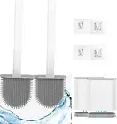 Silicone Toilet Brush-Soft Flat Toilet Brush with Holders,Toilet Brush and Holde