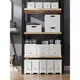 日式白色收納箱直角塑料桌面收納盒A4文件整理盒雜物收納筐窄型