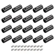 20Pcs 4.5mm Metal Shoelace Tips Screws Shoelace End Tip Cords End Black