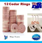 12pc Moth Cedar Wood Rings Repellent killer Hanger Anti Mildew Drawers Deterrent
