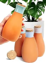 4 Pcs Ollas Terracotta Watering Pots Large - Self Watering Planter Insert Olla Watering System for 1-Week Easy to Refill - Clay Plant Watering Globes for Outdoor & Indoor Plants [4 PCS, Multicolor]