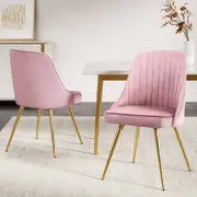 1 Set of 2 Artiss Dining Chairs Pink
