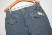Stone Island Lino Blend Blue Denim Pants Mad In Italy SS2003
