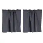 Short Tier Curtains, 29"W x 24"L French Window Half Curtain 2 Panels, Gray