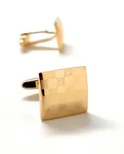 Laser Checkered Board Cufflinks Shinny Gold Matt Silver Laser Cut Design Square