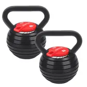 2x Powertrain Adjustable Kettle Bell Weights Dumbbell 18kg