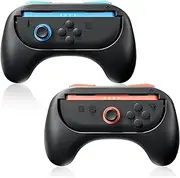 T Tersely Grips for Nintendo Switch 2 Joycon Controller 2 Pack - Game Accessories Joy-Con Handheld Joystick Remote Control Holder Joy Con Kit - Blue&Orange