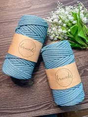 4.5 mm Premium Matte Polyester Macrame cord - DUCK EGG BLUE #30