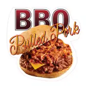 Food Truck Decals Bbq Pulled Pork Restaurant & Food Concession Sign Brown