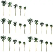 25pcs Sand Table Coconut Tree Mini Garden Trees Artificial Palm Plants Artificial Palm Tree Miniature Tree DIY Trees Fake Palm Trees for Outside Tree Models Ornaments Abs Green