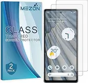 MEZON [2 Pack] Tempered Glass for Google Pixel 7a (6.1") - Crystal Clear Premium 9H HD Screen Protector – Case Friendly, Shock Absorption (Pixel 7a, 9H)