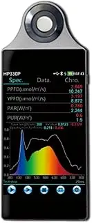 HP250P Handheld Spectrum Analyzer 350-800nm Spectrometer for Light Measurement PPFD PAR Meter for LED Light for Home, Plant Growth Lab