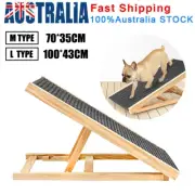 Pet Dog Ramp Adjustable Height Heights Bed Sofa Car Cat Dogs Stairs Folds Flat