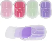 Soap Sheets for On The Go 50 Pieces Per Box, Disposable Paper Soap, Green Soap Sheets, as Travel Detergent, Outdoor Soap, Hand Soap, School Trip Must Haves, Total 4 Boxes