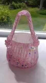 Fifth Avenue Art Glass Purse Figurine NIB