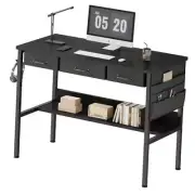 Small Desk with Drawers for Bedroom, Small Vanity Desk Without Width 39" Black