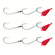 3x 30g TT Lures Bait Trolling Size 5/0 Tarpon Hooks Mackeral Rig - Red