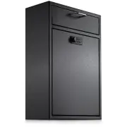 Mailbox Slot Drop Box Wall Mount Secure Locking Cabinet Heavy Duty Steel Black