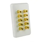Origin 5 Speaker Wallplate Wall Plate Banana Plug White