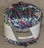 Wool Yarn Lot Schaffhauser Fiore Italy 5 Skeins Silver Confetti Fuchsia Thin
