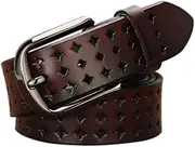 Hollow Leather Belts for Women, Vonsely Soft Leather Womens Belts with Pin Buckle