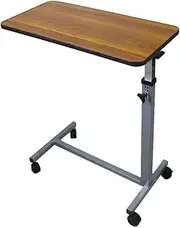 Overbed Table Bedside Mobility Adjustable Rolling Desk Study Medical Gas Lift