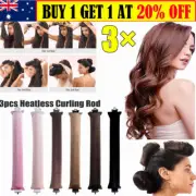 3Pc Women Hair Curlers Satin Heatless Curling Rod Soft Headbands No Heat Wave SK