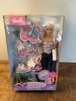 2003 Barbie Posh Pets Kitten Style Doll Set Mattel B5748