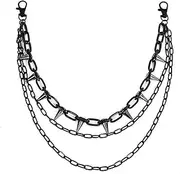 [lokxmve] Trouser Chain,Jeans Chain,Punk Accessories, Punk Style Trouser Chain,Multilayers Punk Jeans Chains, Wallet Belt Chain,Fashion Pocket Chain,Hip Hop Punk Layered Pants Chain,for Men Women Gifts(Black