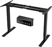 ERGOMAKER Height Adjustable Standing Desk Frame Without Desktop, Dual Motor Two-Stage Electric Frame with Automatic Memory Smart Handset (2 Stage|Dual Motor, Black)