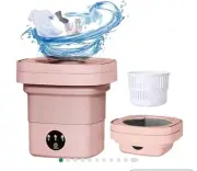 Grinchat Portable Washing Machine Mini Washer Foldable Large Capacity 11 L, pink