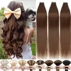 CLEARANCE Tape In /On 100% Real Human Hair Extensions Skin Weft Thick 150g Brown