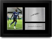 HWC Trading FR A4 Romelu Lukaku Inter Milan Gifts Printed Signed Autograph Picture for Football Fans and Supporters - A4 Framed