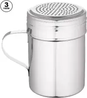 3 Pack - 10 Oz. Stainless Steel Versatile Dredge Shaker Set with Handles