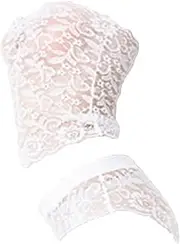 [DGKaxiyaHM] Women Two Piece Babydoll Bikini Floral Underwear Sexy Sleeveless Teddy Flower Lingerie Sets Sheer Bra Brief Suit