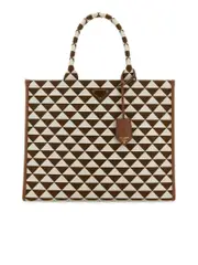 Large Prada Symbole Embroidered Fabric Bag