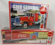 Set of 2 AMT Coca Cola Model Kit 1/25 Scale GMC General Truck Tractor & Trailer