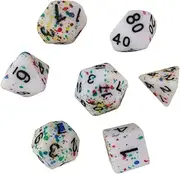 Toyvian 7pcs Colorful Multi Sided Dice for Board Games Easy to Read Numbers for Role Playing Games and Entertainment Activities