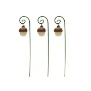 3pc Mini Glow Dark Acorn Lamp Outdoor Fairy Garden Solar Lantern Dollhouse Decor