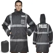 [AYKRM] HIGH VIS Reflective Rain Jacket security Hi Vis Rain Suits Waterproof Heavy Duty Long Rain Coats Safety Rain Gear