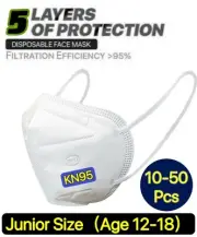 10/50Pcs KN95 Protective 5 Layer Face Mask BFE 95% Disposable Masks For Junior