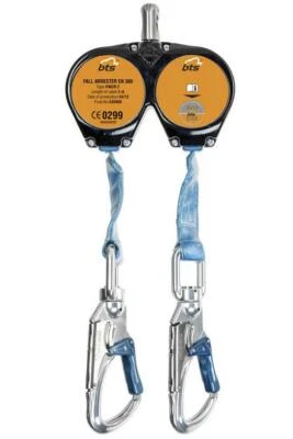 BTS IKAR Twin Self Retracting Lifelines 2 x 2m Webbing Lanyard.