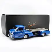 Die Casting 1:18 for Mercedes-Benz 1954 Silver Arrow Transporter Trailer Blue Miracle Alloy Car Model Vehicle Model Collectibles Presents Ornaments