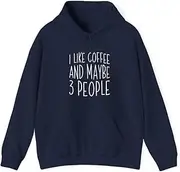 [X.Style] I Like Coffee and Maybe People Men Women Coffee (1) ds016 Hoodie Navy 2XL