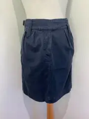 YMC Canvas Work skirt UK 10 NEW Cargo navy straight high waist chore belt