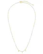Sterling Forever 14K Over Silver Enamel Pastel Beaded Charm Necklace