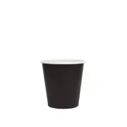 50x Paper Coffee Espresso Cup Single Wall Black 118mL/4oz Disposable Cups Hot