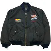 Avirex L-2B Flight Jacket M Black Usa Patch Wing Mark Ma-1 Us.Army Air Forces